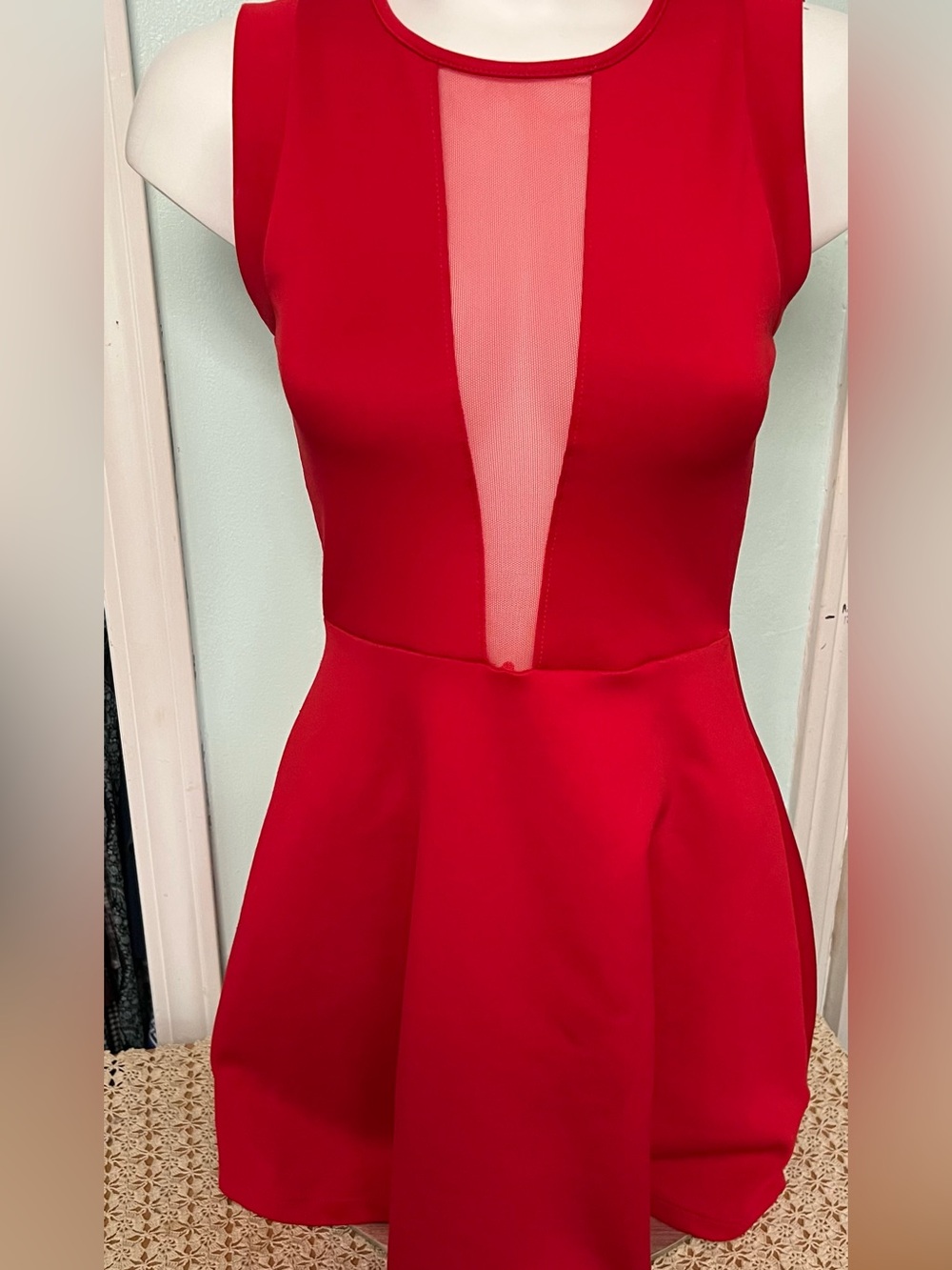 Marilyn Monroe Red Deep-V Fit & Flare Prom Dress